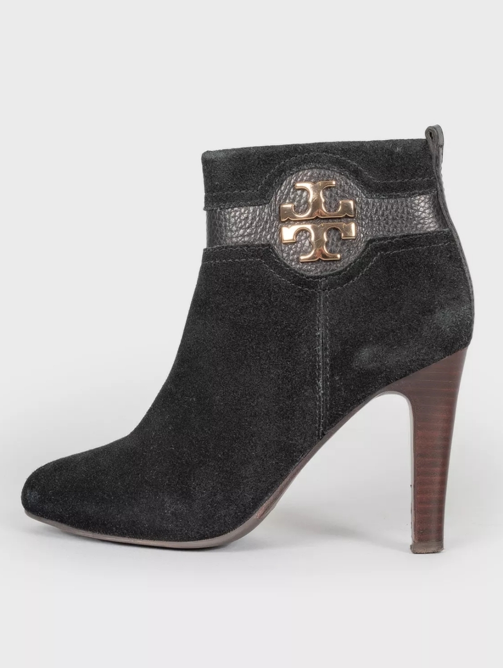 TORY BURCH Alaina Black Suede Ankle Boots 8.5 VGUC